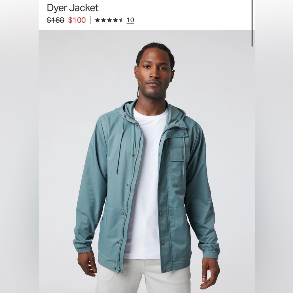 Vuori Teal Hooded Dyer Jacket